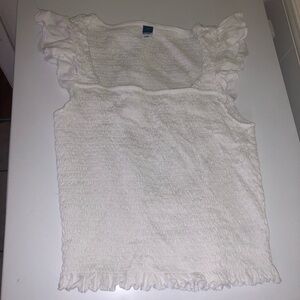 Old Navy White Ruffle Sleeve Blouse